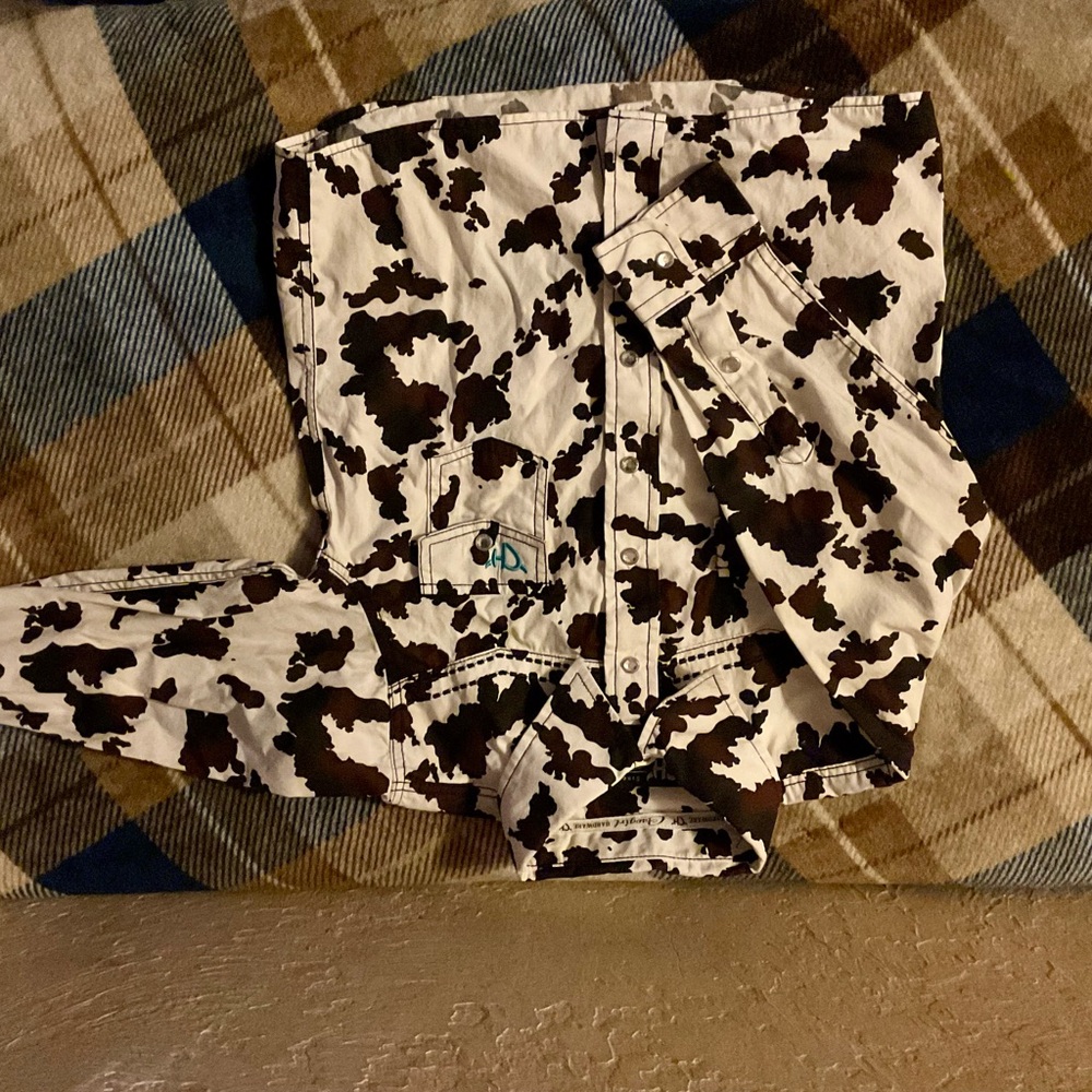 Kids Cow Print button up